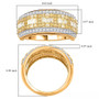 natural yellow and white diamond cluster band ring in 14k yellow gold measurement view