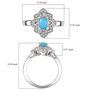 turquoise and zircon ring and pendant necklace jewelry set in rhodium over sterling silver shown for size comparison