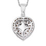 undergallery of lab red diamond heart cluster pendant in rhodium over sterling silver