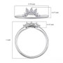 moissanite pentagon cut three ring wedding set in rhodium over sterling silver shown for size comparison