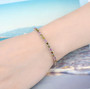 multi tourmaline paperclip bracelet in rhodium over 925 sterling silver