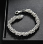 byzantine chain rhodium over 925 sterling silver bracelet (multiple lengths available)