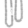 close up of byzantine chain rhodium over 925 sterling silver necklace (multiple lengths available)