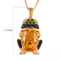 full view of citrine and multi gem frog pendant necklace in 18k yellow gold over sterling silver