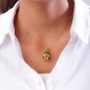 citrine and multi gem frog pendant necklace in 18k yellow gold over sterling silver worn around the neck
