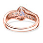 tanzanite pink sapphire and zircon bypass ring in 18k rose gold over sterling silver
