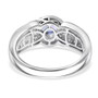 tanzanite london blue topaz and zircon bypass ring in rhodium over sterling silver undergallery view