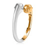 two tone dolphins bypass ring in 18k yellow gold and rhodium over sterling silver side profile