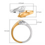 full view of dolphins bypass ring in two-tone 18k yellow gold and rhodium over sterling silver