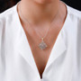 imperial topaz cluster pendant necklace in two-tone 18k yellow gold and rhodium over sterling silver worn around the neck