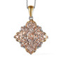 front view of imperial topaz cluster pendant necklace in two-tone 18k yellow gold and rhodium over sterling silver