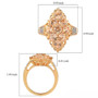 imperial garnet and white zircon regal cluster ring in 18k yellow gold over sterling silver shown for size comparison
