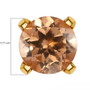full view of imperial garnet round stud earrings in 18k yellow gold over sterling silver