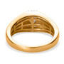 golden tanzanite and white zircon gents ring in 18k yellow gold over sterling silver