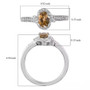 golden tanzanite oval and white zircon halo ring in rhodium over sterling silver