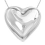 back view of puff heart rhodium over sterling silver pendant necklace