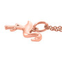 side view of pink flamingo pendant necklace in 18k vermeil rose gold over sterling silver