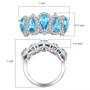 top view of lab blue and white diamond 5 stone pear halo ring in 14k white gold