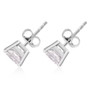 side view of lab diamond princess cut stud earrings in 14k white gold e-f vs