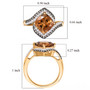 honey scapolite brown and white zircon bypass ring in 18k yellow gold over sterling silver