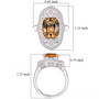 full view of honey scapolite and white zircon ring in rhodium over sterling silver