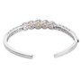 open view of sphalerite hinged cuff bracelet in rhodium over sterling silver