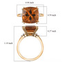 full view of honey scapolite and diamond solitaire ring in 10k yellow gold