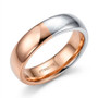 front view of 950 platinum and 10k rose gold split two-tone 5mm band ring