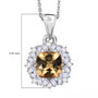 honey scapolite moissanite halo pendant measurements diagram