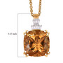 full view of honey scapolite and diamond pendant necklace in 10k yellow gold