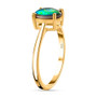 side view of ammolite oval solitaire ring in 18k yellow gold over sterling silver