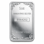 back view 1 ounce 9999 fine silver bar showing reverse surface
