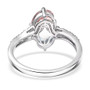 aquamarine and morganite lab diamond bypass ring in 10k white gold