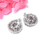 garnet and white zircon earrings in rhodium over 925 sterling silver