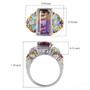 ametrine ethiopian opal and amethyst two-tone 18k yellow gold and rhodium over sterling silver ring shown for size comparison