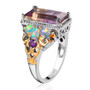 side view of ametrine ethiopian opal and amethyst two-tone 18k yellow gold and rhodium over sterling silver ring
