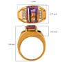 ametrine and moissanite gents ring in 18k yellow gold over sterling silver shown for size comparison