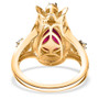 ruby (ff) and white zircon tulip halo ring in 18k yellow gold over sterling silver