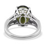 moldavite and diamond triple shank rhodium over sterling silver ring undergallery