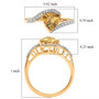 yellow apatite and moissanite bypass ring in 18k yellow gold over sterling silver