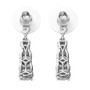 multi-color parti sapphire and moissanite drop earrings in rhodium over sterling silver