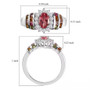 pink apatite multi tourmaline and zircon halo ring in rhodium over sterling silver shown for size comparison