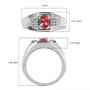 pink apatite and white zircon gents ring in rhodium over sterling silver shown for size comparison
