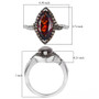 madeira citrine brown and white zircon marquise ring in rhodium over sterling silver shown for size comparison