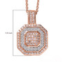 pink and white diamond cluster pendant necklace in 10k rose gold