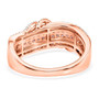interior view pink and white diamond intertwined band ring in 18k rose gold over sterling silver