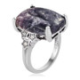 side view of tiffany stone and white zircon stars motif ring in rhodium over sterling silver