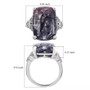 tiffany stone and white zircon stars motif ring in rhodium over sterling silver shown for size comparison
