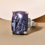 tiffany stone and white zircon stars motif ring in rhodium over sterling silver shown in a lifestyle photo
