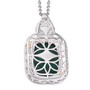back view malachite pendant with openwork sterling silver setting